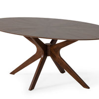 75" Walnut Finish Oval Wood Dining Table
