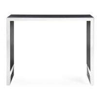 50" Black And Silver Rectangular High Top Bar Table