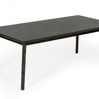 83" Dark Brown Sleek Rectangular Wood Dining Table