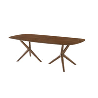 95" Walnut Rectangular Manufactured Wood And Solid Manufactured Wood Dining Table