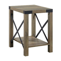 22" Rustic Oak Manufactured Wood Rectangular End Table With Shelf