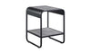 21" Black And Concrete Gray Manufactured Wood And Metal Rectangular End Table With Shelf