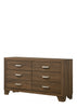 59" Oak Manufactured Wood Six Drawer Double Dresser