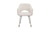 22" Cream Velvet And Gold Solid Color Parsons Chair