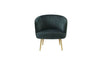 31" Black Velvet And Gold Striped Barrel Chair