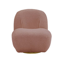 32" Pink Sherpa Solid Color Swivel Slipper Chair