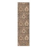 10' Ivory Beige And Light Blue Floral Stain Resistant Runner Rug