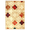 2' X 3' Beige Quatrefoil Power Loom Distressed Stain Resistant Area Rug