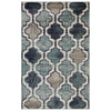 4' X 6' Deep Royal Quatrefoil Power Loom Distressed Stain Resistant Area Rug