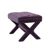 20" Plum Velvet Tufted Ottoman