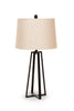 Set Of Two 29" Black Acrylic Table Lamps With Beige Empire Shade