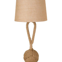 Set of Two 29" Natural Brown Rope Table Lamps With Brown Shade