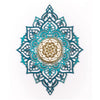 Turquoise And Gold Solid Wood Geometric Shapes Wall Decor