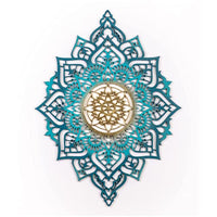 Turquoise And Gold Solid Wood Geometric Shapes Wall Decor