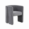 24" Grey Velvet Asymmetrical Base Arm Chair