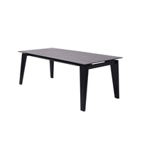 71" Gray and Black Ceramic and Glass Top Extendable Dining Table