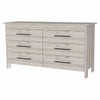 32" Light Gray Manufactured Wood Six Drawer Double Dresser