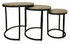 Set Of Three 19" Black And Silver Round Nested Tables