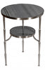 22" Nickel Marble And Iron Round End Table