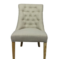 28" Taupe 100% Polyester And Natural Solid Color Side Chair