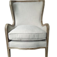 28" Ivory Taupe Linen Solid Color Lounge Chair