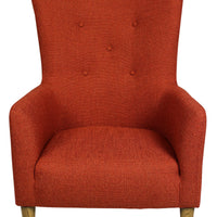 28" Orange And Natural Solid Color Lounge Chair