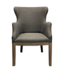 25" Gray Linen And Natural Solid Color Arm Chair