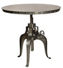 36" Silver Gunmetal Industrial Gear Adjustable Height Round Dining Table