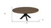 72" Gray Beige And Black Solid Wood And Iron Round Dining Table