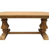 84" Natural Rectangular Solid Wood Dining Table