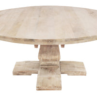 70" Light Brown Rounded Solid Wood Dining Table