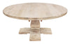 70" Light Brown Rounded Solid Wood Dining Table