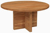 60" Natural Rounded Solid Wood Dining Table