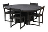 60" Dark Gray Rounded Solid Wood Dining Table