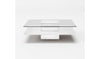 39" White And Clear Glass Square Coffee Table With Shelf