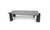 33" Walnut And Dark Grey Concrete Rectangular Coffee Table