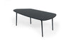 47" Black And Black Marble Stone Free Form Coffee Table