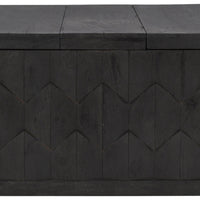 40" Dark Gray Solid Wood Square Distressed Coffee Table