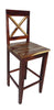 48" Brown And Natural Handcrafted Bar Height Bar Chair