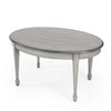 38" Gray Oval Distressed Coffee Table