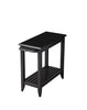 24" Black Rectangular End Table With Shelf