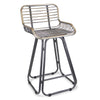 24" Gray Low Back Slat Design Metal Chair