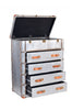 42" Silver Aluminum Four Drawer Standard Dresser