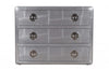 42" Silver Aluminum Three Drawer Standard Dresser