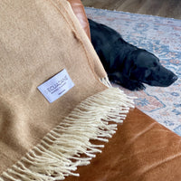 Camel Woven Wool Reversable Throw