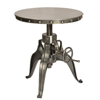 21" Silver Metal And Iron Round End Table