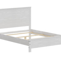 White Solid Wood Queen Bed Frame