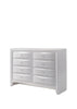 59" White Manufactured Wood Eight Drawer Standard Dresser