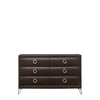 63" Dark Merlot Manufactured Wood Six Drawer Double Dresser