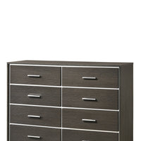 57" Gray Oak Manufactured Wood Eight Drawer Standard Dresser